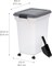 IRIS USA Dog Food Storage Container 40 lbs, Attachable Wheels, & Included Scoop, for Dog Cat Birds and other Pets, Dark Gray